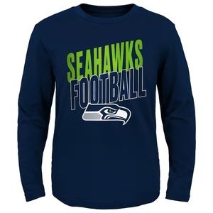 🆕Youth Seattle Seahawks College Navy Showtime Long Sleeve T-Shirt